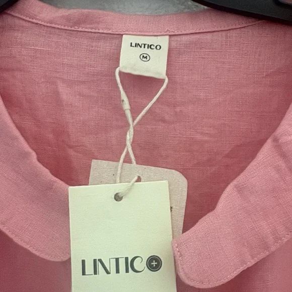 Women's Pink Midi Dress with Peter Pan Collar - Picture 2 of 5